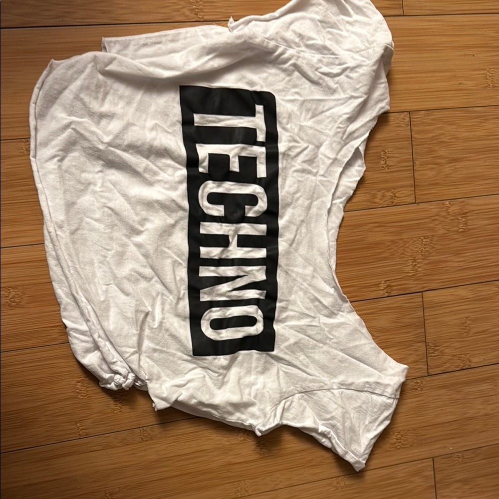White Techno Graphic T-Shirt S
